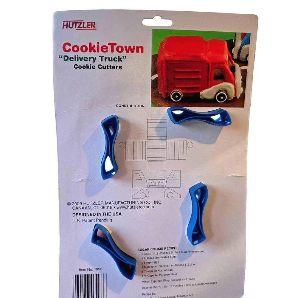 Hutzler CookieTown Delivery Truck 3D Cookie Cutters Set Blue Plastic 1996 New